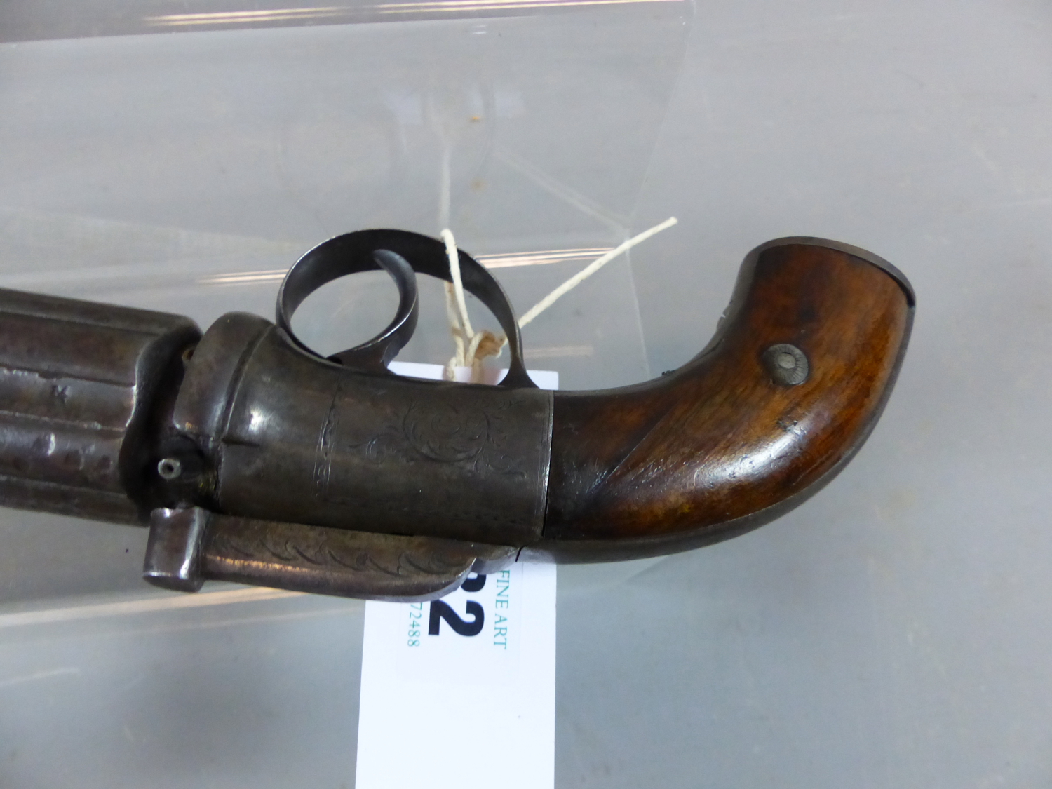 PERCUSSION PISTOL. ANTIQUE, NO CERTIFICATE REQUIRED. UN-NAMED PEPPERBOX REVOLVER. - Image 20 of 22