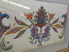 19th/20th.C.ENGLISH SCHOOL, AN ILLUMINATED FOLIATE AND FLORAL DESIGN.