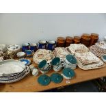 A VICTORIAN AESTHETIC PART DINNER SERVICE, HORNSEA STORAGE JARS AND OTHER CHINAWARES.