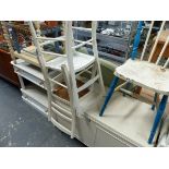 A QTY OF VARIOUS WHITE PAINTED OCCASIONAL FURNITURE, CHAIRS,ETC.