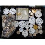A SELECTION OF POCKET WATCH DIALS, ETC.