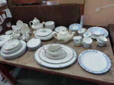 A ROYAL DOULTON OLD COLONY DINNER AND TEA SERVICE TOGETHER WITH AN EDWARDIAN TEASET,ETC.