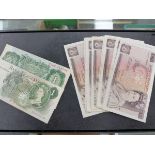 EIGHT FLORENCE NIGHTINGALE £10 NOTES TOGETHER WITH TWO £1 NOTES.