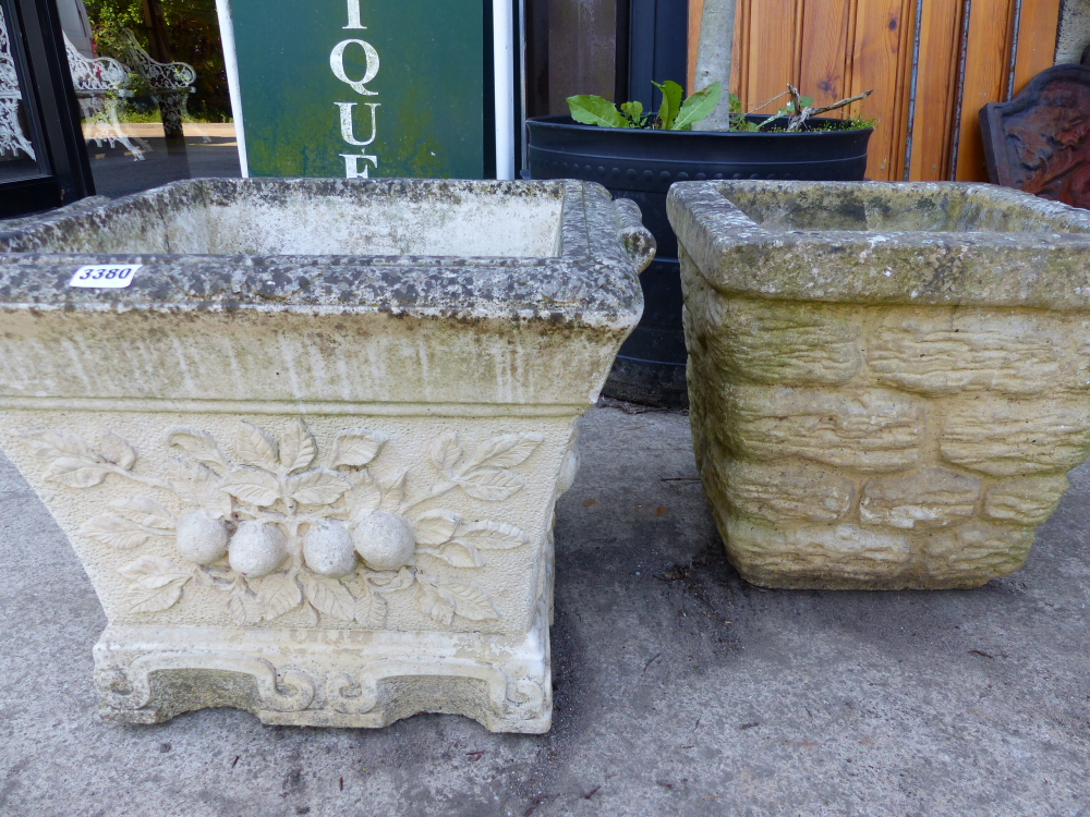 TWO GARDEN PLANTERS.