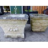 TWO GARDEN PLANTERS.