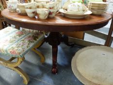 A VICTORIAN MAHOGANY BREAKFAST TABLE.