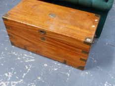 A BRASS BOUND CAMPHORWOOD BLANKET CHEST.