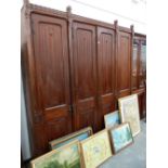 A LARGE 19th.C.GOTHIC REVIVAL LINEN PRESS WARDROBE.