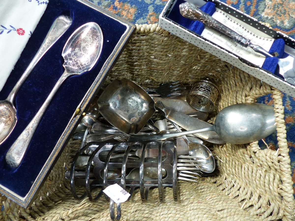 A SELECTION OF PLATED WARE, ETC.