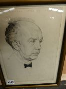EMIL ORLIK (EARLY 20th.C.) PORTRAIT OF RICHARD STRAUSS, SIGNED ETCHING
