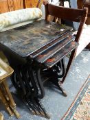 A QUARTETTO NEST OF CHINOISERIE DECORATED OCCASIONAL TABLES.