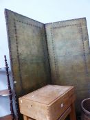 A LARGE VICTORIAN TWO FOLD SCREEN.
