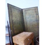 A LARGE VICTORIAN TWO FOLD SCREEN.