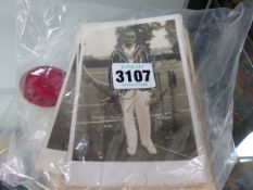 A GROUP OF VINTAGE PHOTOGRAPHS, ETC TO INCLUDE A SIGNED PHOTO OF FRED PERRY AND OTHERS.