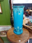 A LARGE BURMANTOPFS BLUE GLAZED STICKSTAND.