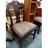 A PAIR OF GEORGIAN MAHOGANY SIDE CHAIRS.