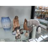 NINE PIECES OF ROYAL COPENHAGEN WARE TO INCLUDE A POLAR BEAR, SEAL, MERMAIDS ETC.