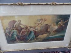 A LARGE LATE 19th.C.PICTURE OF CLASSICAL FIGURES.