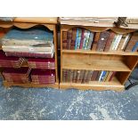 AN INTERESTING COLLECTION OF LEATHER BOUND AND OTHER BOOKS.
