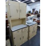 TWO HOUSE PROUD ALLOY AND ENAMELLED KITCHEN UNITS.