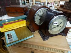 TWO MANTLE CLOCK AND VARIOUS CUTLERY.