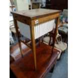 A REGENCY WALNUT WORK TABLE.