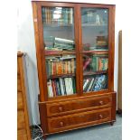 A VICTORIAN MAHOGANY GLAZED BOOKCASE.