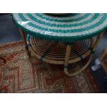 A RETRO BAMBOO COFFEE TABLE.