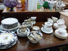 A ROYAL ALBERT MOSS ROSE PART TEASET AND AN EDWARDIAN VIERSA PART TEASET.