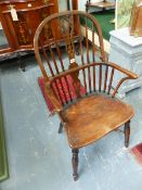 A WINDSOR ARMCHAIR.