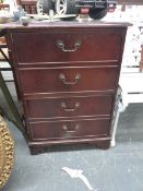 A MAHOGANY FILING CABINET.