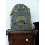 A 19TH.C.DUTCH OAK CASED LONG CASE CLOCK.