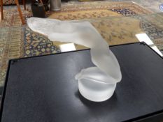 A LALIQUE GLASS FIGURINE.