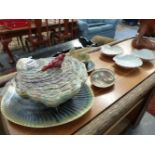 A MAJOLICA TUREEN,ETC