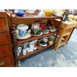 A VICTORIAN MAHOGANY THREE TIER DUMB WAITER.