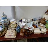 A VERY LARGE COLLECTION OF VICTORIAN AND OTHER CHINA AND GLASSWARES.