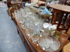 A LARGE QTY OF GLASSWARES.