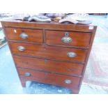 A 19th.C.MAHOGANY CHEST OF DRAWERS.