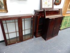 THREE 19th.C.BOOKCASE CABINETS.