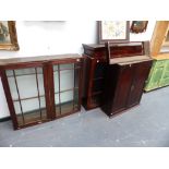 THREE 19th.C.BOOKCASE CABINETS.