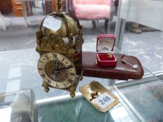 BRACKET STYLE CLOCK, LEATHER CIGAR CASE, ETC.