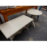 TWO PAINTED OCCASIONAL TABLES.