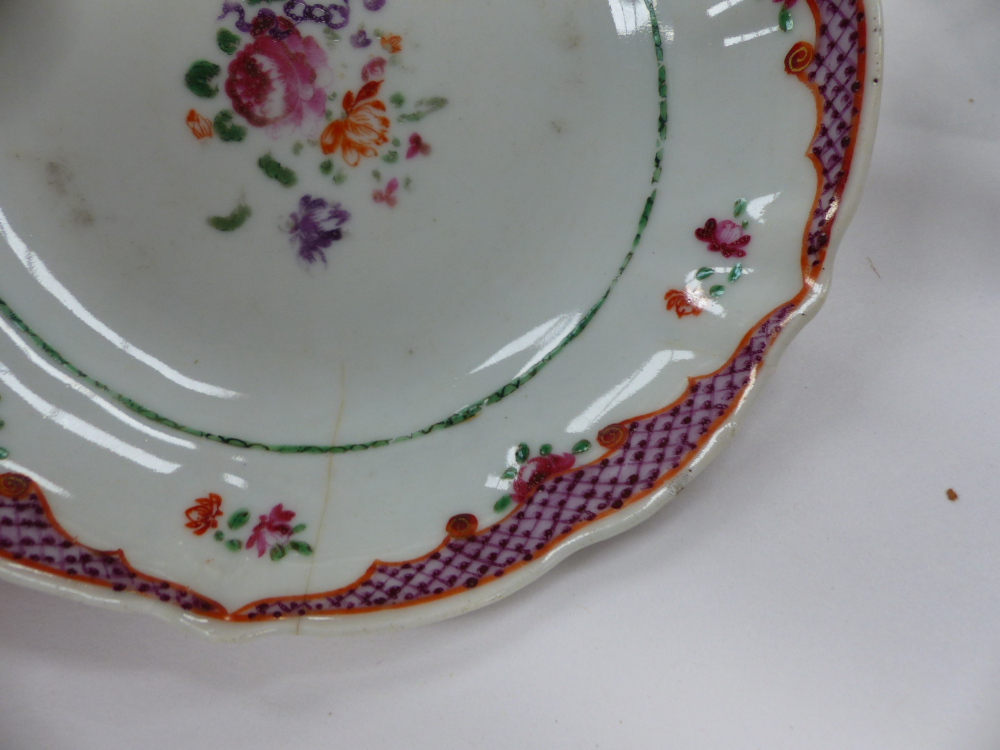 RUSSIAN COFFEE CAN AND SAUCER TOGETHER WITH ENGLISH FAMILLE ROSE STYLE TEA BOWLS AND SAUCERS. - Image 15 of 25