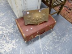 A VINTAGE TRUNK AND A SMOKE HOOD.