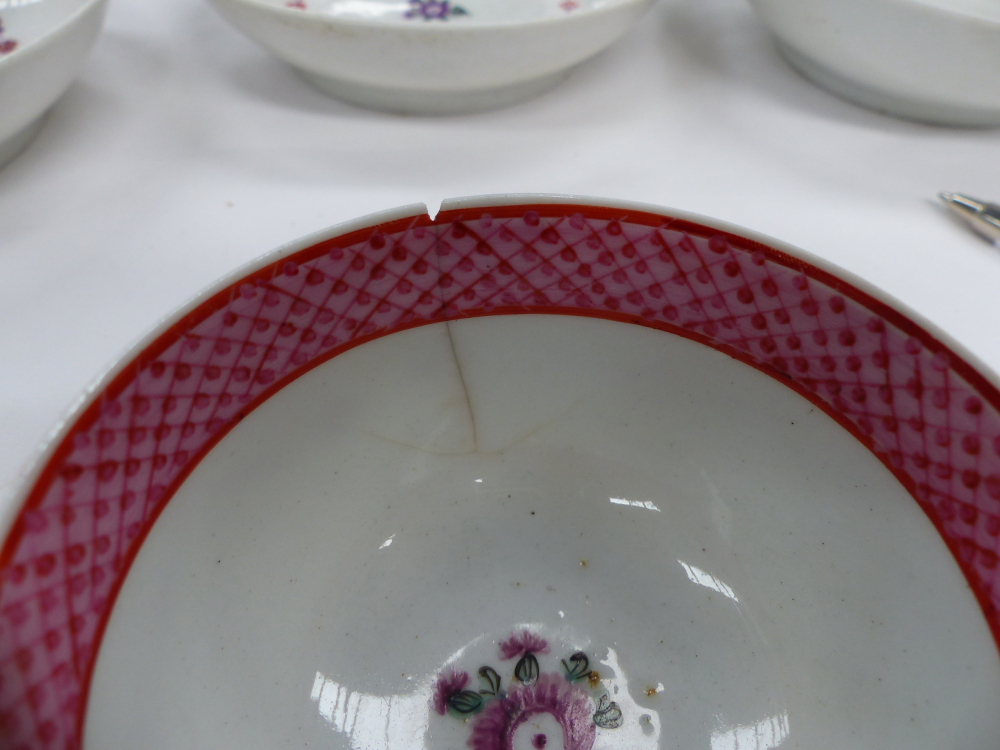 RUSSIAN COFFEE CAN AND SAUCER TOGETHER WITH ENGLISH FAMILLE ROSE STYLE TEA BOWLS AND SAUCERS. - Image 4 of 25