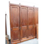 A LARGE VICTORIAN GOTHIC PINE LINEN PRESS.