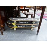 THREE SKATEBOARDS.