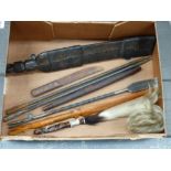 VARIOUS METAL AND WOODEN SPEARS, ETC.