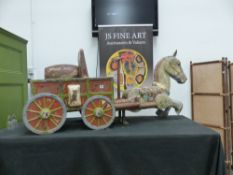 A FAIRGROUND HORSE AND CART.