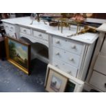 A VICTORIAN PAINTED PINE DRESSING TABLE.